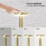 コードレステーブルランプ、タッチセンサー付き、充電式LEDナイトライト